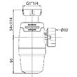 WIRQUIN - Siphon de lavabo NEO AIR - Ø entrée G1"1/4 - Ø sortie 32 mm - vignette