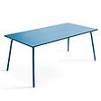 OVIALA - Table de jardin ractangulaire en métal 8 places 180 cm bleu pacific - Palavas - vignette