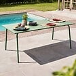 OVIALA - Table de jardin rectangulaire en métal 8 places 180 cm vert cactus - Palavas - vignette
