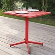 OVIALA - Table de jardin carrée bistro inclinable en acier rouge - Palavas - vignette