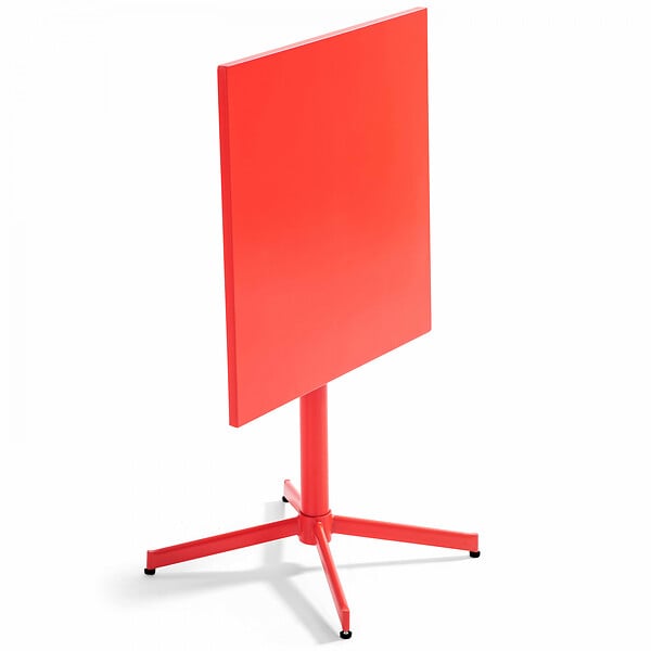 OVIALA - Table de jardin carrée bistro inclinable en acier rouge - Palavas - large