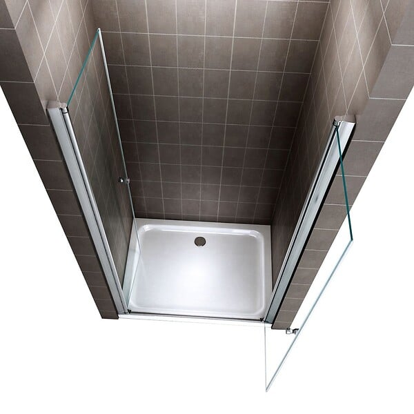 SANIVERRE - GINA Porte de douche H.180 x L. 76 à 80 cm verre transparent 6 mm - large