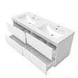 AICA SANITAIRE - Meubles Salle de Bain 120cm avec colonne + miroir lumineux 3 couleurs + dimmable blanc - vignette
