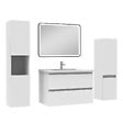 AICA SANITAIRE - Meuble Salle de Bain 80cm avec colonne + miroir lumineux 3 couleurs blanc - vignette