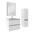 AICA SANITAIRE - Meuble salle de Bain 60cm simple vasque avec colonne + miroir 3 couleurs blanc - vignette