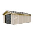 TIMBELA - Garage Qualité Premium 21 m²- L378xl648 cm- garage pour auto, moto, vélos, machines de jardinage- Construction en Panneaux LP Smartside - Abri de jardin Timbela M992B - vignette