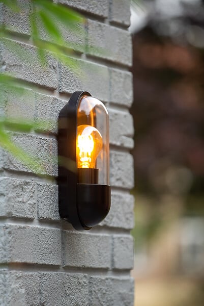 LUCIDE - CAPSULE Applique mur. Extér.-Noir-1xE27-15W-IP54 - large