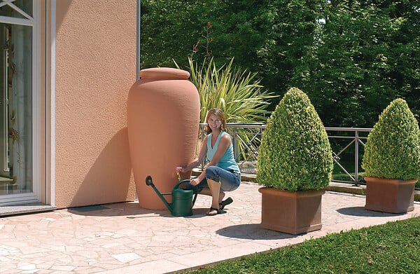 GARANTIA - Kit amphore 500 l terracotta avec collect. filtrant eco gris - large