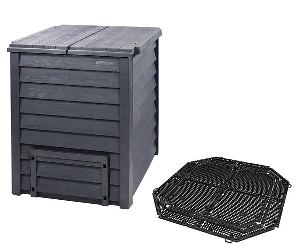 GARANTIA - Composteur thermo-wood 400l  avec grille de fond, en carton - large