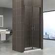 SANIVERRE - KIMIBLACK Porte de douche H.180 Noir L. 76 à 79 cm transparent verre 6 mm - vignette