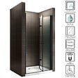 SANIVERRE - MONABLACK Porte de douche pliante noire H.195 x L. 96-100 cm verre transparent 6 mm - vignette