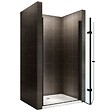 SANIVERRE - MONABLACK Porte de douche pliante noire H.195 x L. 96-100 cm verre transparent 6 mm - vignette