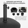 OUTSUNNY - Pied de parasol rond base de lestage parasol Ø 45 x 36H cm poids net 20 Kg ciment PVC gris noir - vignette