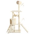 VOUNOT - Arbre à Chat 154cm avec Griffoir Plateforme Niche XXL Beige - vignette