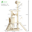 VOUNOT - Arbre à Chat 154cm avec Griffoir Plateforme Niche XXL Beige - vignette