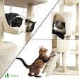 VOUNOT - Arbre à Chat 154cm avec Griffoir Plateforme Niche XXL Beige - vignette