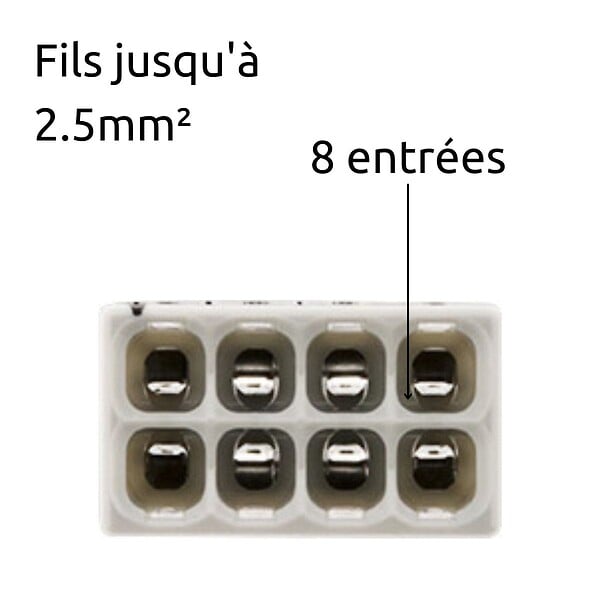 WAGO - Mini borne S2273 avec 8 entrées et conducteurs 2,5mm² - Wago - large