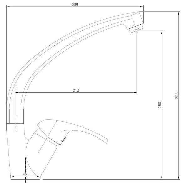 GARIS - Mitigeur NOVA pour évier avec bec de cygne - GARIS - R01-18005CR - large
