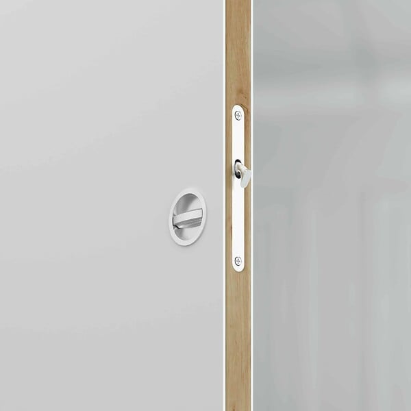 COULICOOL - Porte Coulissante avec Rail + Serrure - Prépeinte Plane 73 cm - large