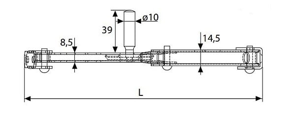 TORBEL - Bras de projection pour persienne longueur 500mm droite - TORBEL - B0360516 - large