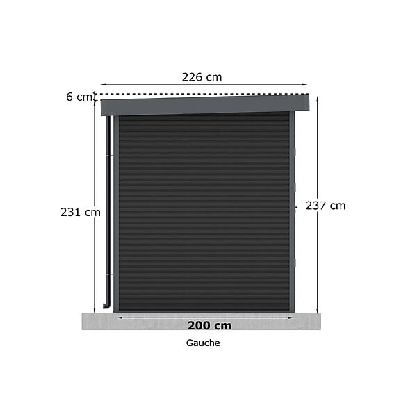 BARAC - Abri de jardin en bois composite Onyx 32 - Surface utile : 5.60m² - large