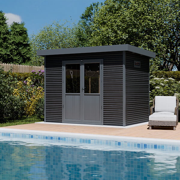 BARAC - Abri de jardin en bois composite Onyx 32 - Surface utile : 5.60m² - large