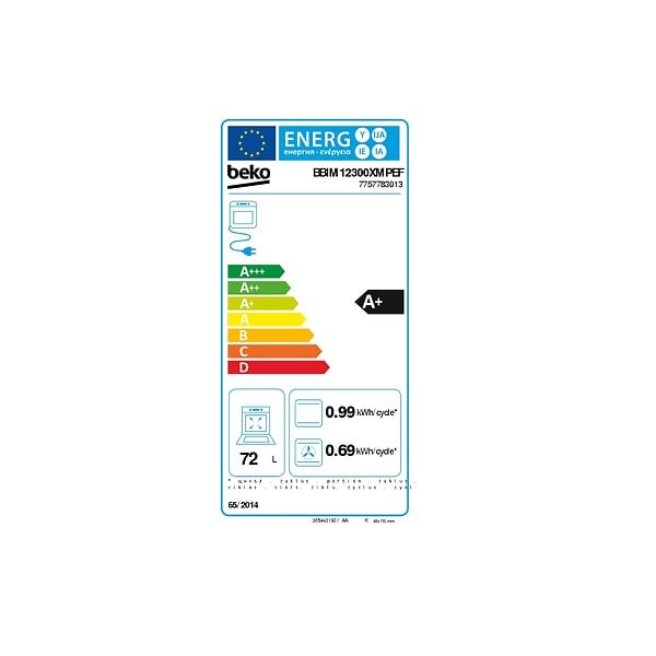 BEKO - four intégrable multifonction 72l pyrolyse inox - BBIM12300XMPEF - large