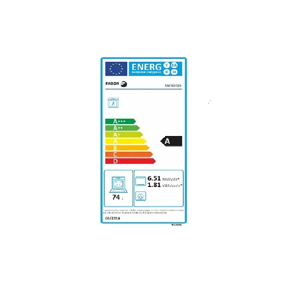 FAGOR - cuisinière gaz 74l 4 feux gris/noir - FACG202S - large