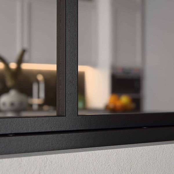 MON MARCHE DECO - Verrière 3 Carreaux - Déjà Montée - Noir Mat - large