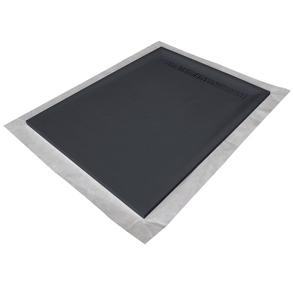 U-TILE - Receveur résine 180 x 90 cm gris ardoise effet ardoise - grille caniveau excentrée - large