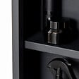 KLEANKIN - Armoire miroir murale salle de bain toilette dim. 40L x 12l x 60H cm acier inox. noir verre - vignette