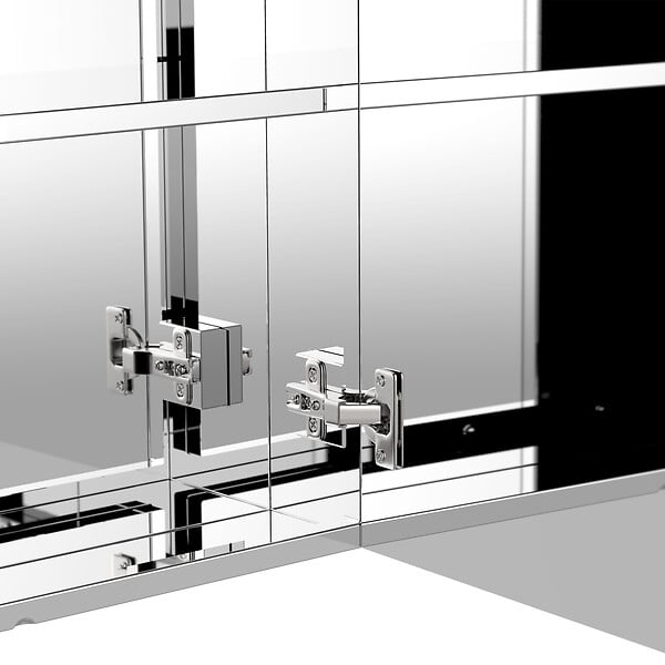 HOMCOM - Armoire miroir rangement toilette salle de bain meuble mural dim. 60L x 12l x 55H cm acier inox. - large