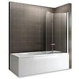 SANIVERRE - BALY Pare-baignoire 130x140 cm pliant & pivotant verre transparent anticalcaire - vignette