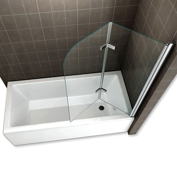 SANIVERRE - BALY Pare-baignoire 130x140 cm pliant & pivotant verre transparent anticalcaire - large