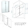 SANIVERRE - BALY Pare-baignoire 130x140 cm pliant & pivotant verre transparent anticalcaire - vignette