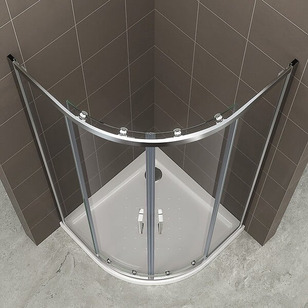 SANIVERRE - TIBY Cabine de douche 80x80 H190 cm 1/4 de cercle verre transparent 6 mm - large