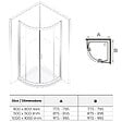 SANIVERRE - TIBY Cabine de douche 80x80 H190 cm 1/4 de cercle verre transparent 6 mm - vignette