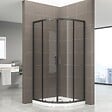 SANIVERRE - TIBYBLACK Cabine de douche 100x100 H190 cm 1/4 de cercle noir verre transparent 6 mm - vignette