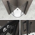 SANIVERRE - TIBYBLACK Cabine de douche 100x100 H190 cm 1/4 de cercle noir verre transparent 6 mm - vignette