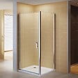 SANIVERRE - NIKY Cabine de douche 90x80 H195 cm +receveur (porte 90) verre transparent Ép. 8 mm - vignette