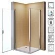 SANIVERRE - NIKY Cabine de douche 90x80 H195 cm +receveur (porte 90) verre transparent Ép. 8 mm - vignette