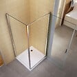 SANIVERRE - NIKY Cabine de douche 90x80 H195 cm +receveur (porte 90) verre transparent Ép. 8 mm - vignette