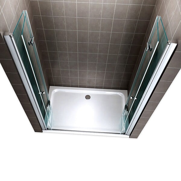 SANIVERRE - EMMY Porte de douche pliante H185 - L. 160 à 164 cm transparent - large