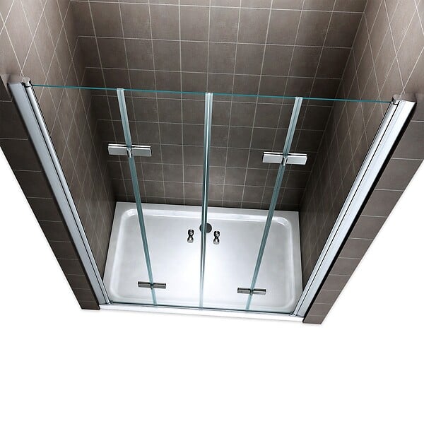 SANIVERRE - EMMY Porte de douche pliante H185 - L. 160 à 164 cm transparent - large