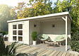 WHITE WOOD - Abri de jardin Olivia 1 en bois naturel ép.19mm et pergola - White Wood - 12m² - vignette