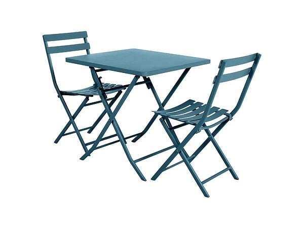 HESPERIDE - Table de jardin carrée Greensboro 70 x 70 cm Bleu Canard - Hespéride - large