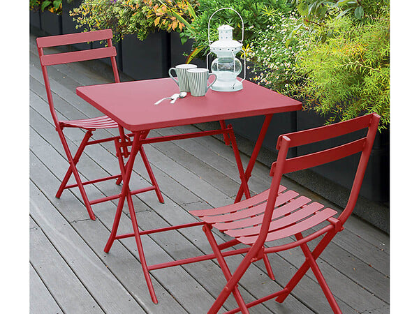 HESPERIDE - Table de jardin carrée Greensboro 70 x 70 cm Groseille - Hespéride - large