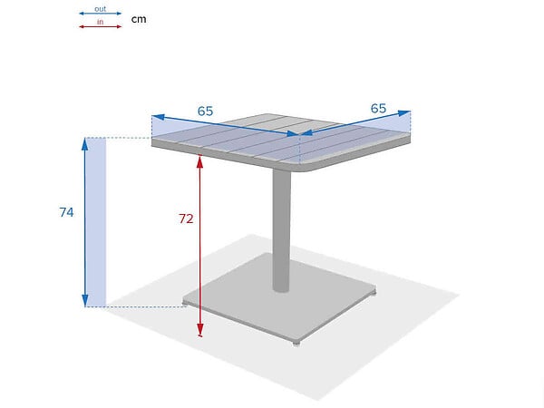 HESPERIDE - Table de jardin carrée Phuket Olive 65 x 65 cm - 2 places - Hespéride - large