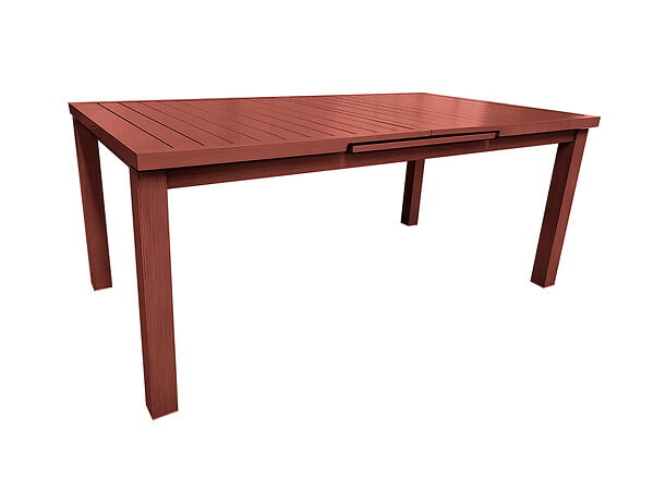 JARDILINE - Table rectangulaire extensible Santorin 8/10 personnes en aluminium finition uni terracotta avec 10 fauteuils - Jardiline - large