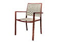 JARDILINE - Table rectangulaire extensible Santorin 8/10 personnes en aluminium finition uni terracotta avec 10 fauteuils - Jardiline - vignette